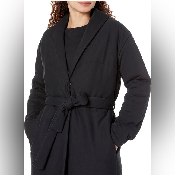 NWT Amazon Essentials Women's Relaxed-Fit Cotton Padded Black Home Coat - Picture 8 of 9